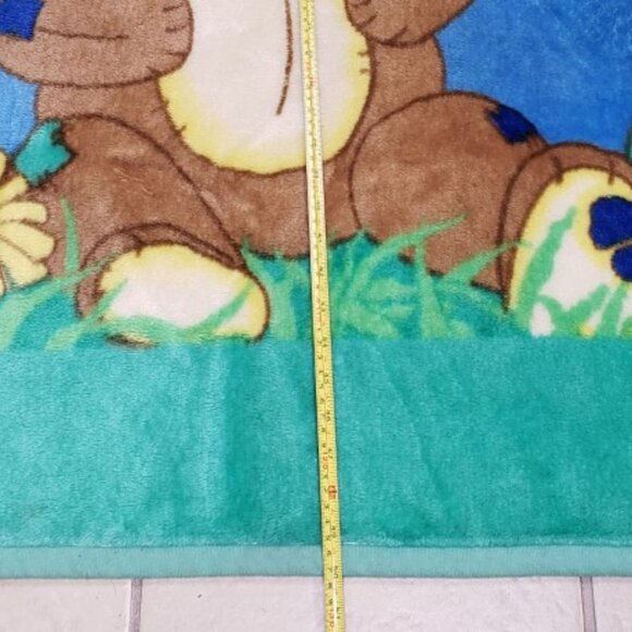 Original San Marcos Vintage Baby Blanket Cobija Teddy Bear Balloons 42 X 50 Tag - Picture 5 of 8